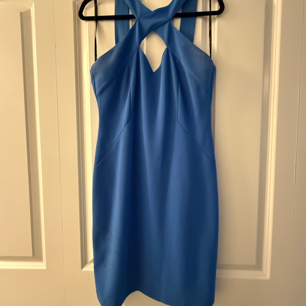 Elegant Blue Sleeveless Dress